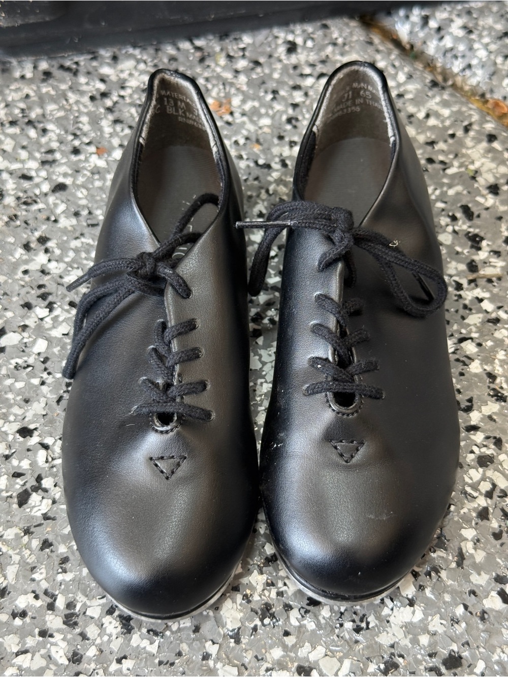 Capezio Black Kids Lace-Up Tap/Character Flats